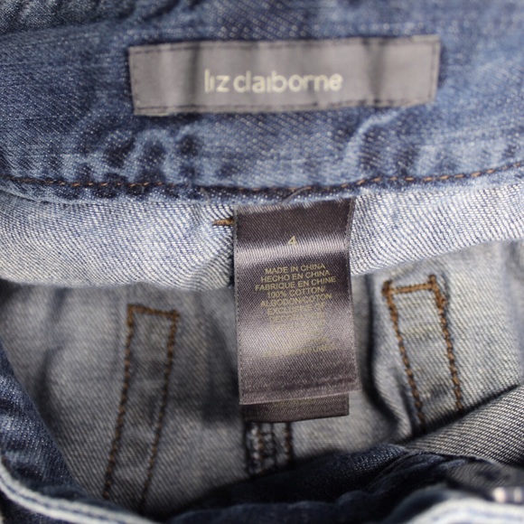 Vintage Denim Jean Fit and Flare Midi Skirt with Matching Belt 4 Liz Claiborne - Picture 7 of 7